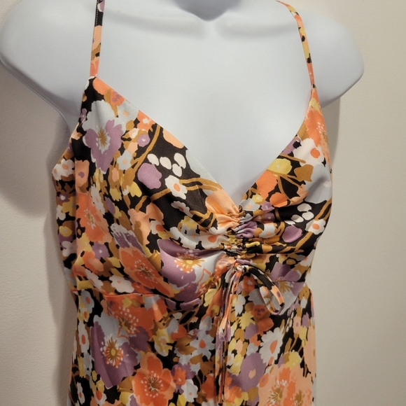 Rails Size XL Sudra Pink Aster Floral Midi Dress Adjustable Straps - Picture 2 of 6